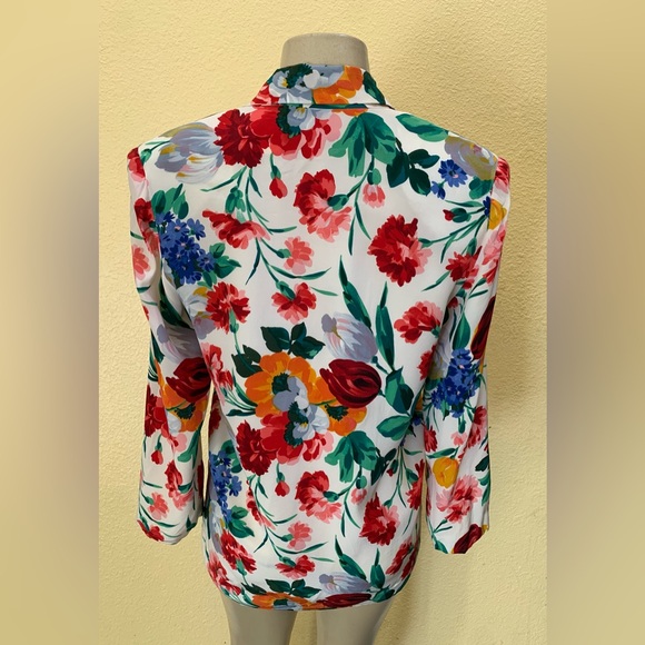 VTG Mary Ann Restivo Size 2 Floral Print Blazer - Picture 3 of 7